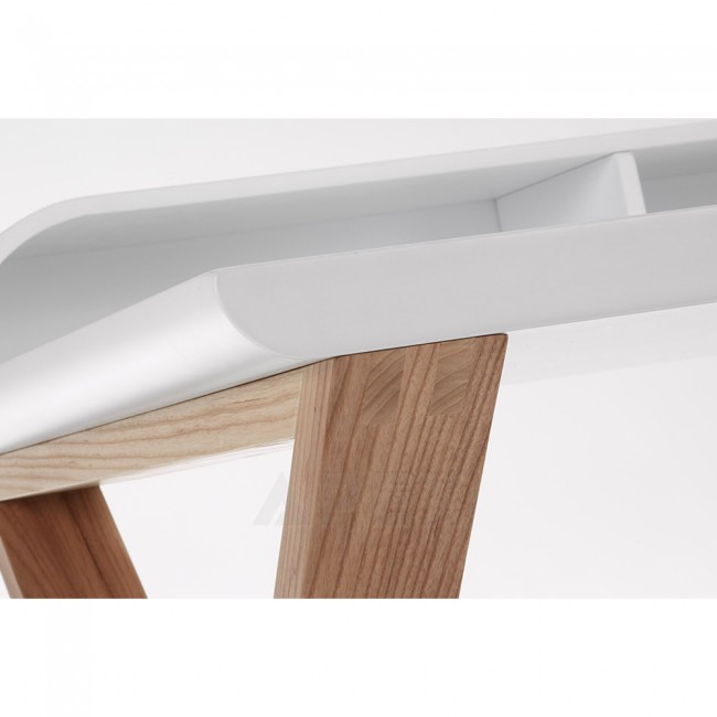 Ciera White Home Office Desk Matt Top Finish Ash Wood Legs Barons Ciera White Home Office Desk Matt Top Finish Ash Wood Legs 2