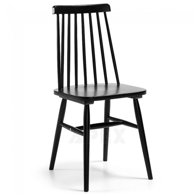 Solid Birch Wood Timber Dining Chair Black Barons Solid Birch Wood Timber Dining Chair Black