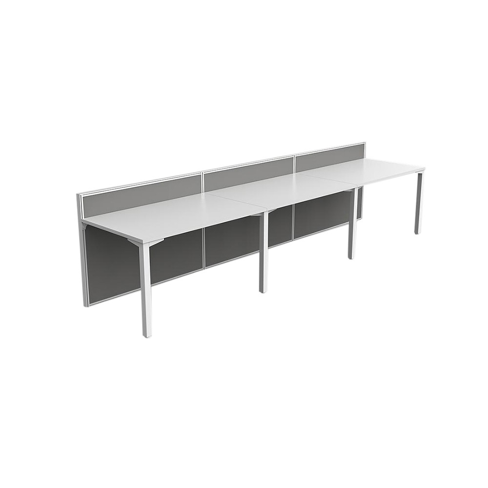 Enterprise 3 Desk Single Sided Workstation With Acoustic Privacy