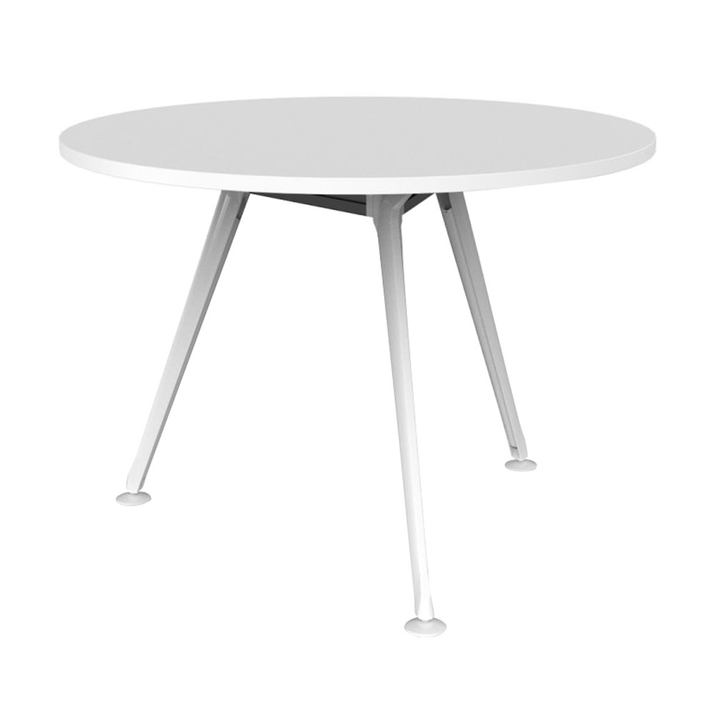 Infinity Round Office Meeting Table 3 White Legs Apex