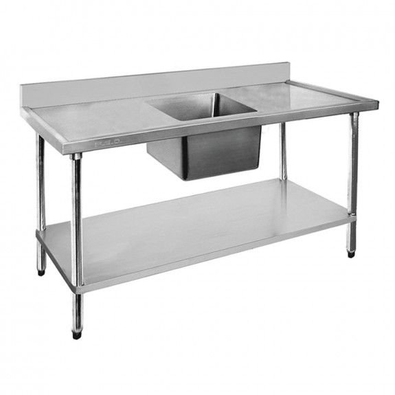 1200-6-SSBC FED Economic 304 Grade SS Centre Single Sink Bench 1200x600x900 With 400x400x250 Sink 1200-6-SSBC