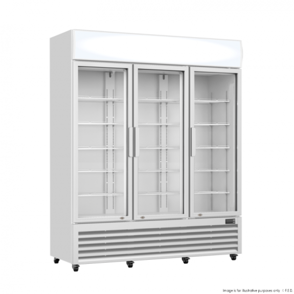 Thermaster 1200L Three Glass Door Colourbond Upright Drink Fridge LG-1203P