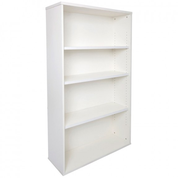 White Office Bookcase Adjustable Shelves