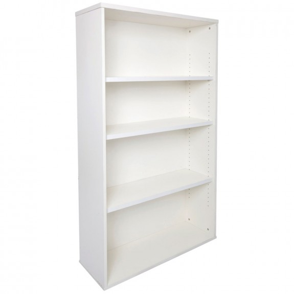 White bookcase discount adjustable shelves