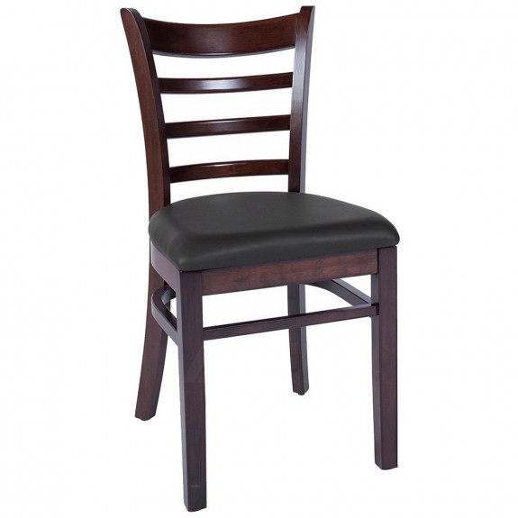 Abby Timber Commercial Dining Chair with Upholstered Vinyl Seat