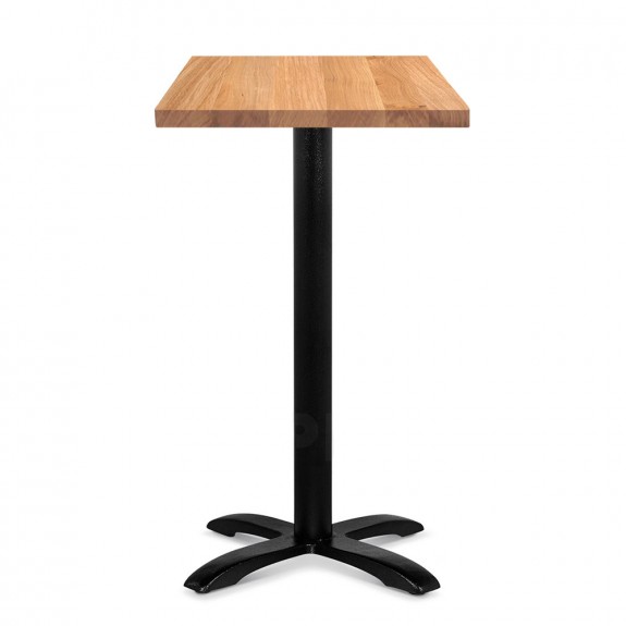 Alvina Modern Oak Bar Table Square Solid Timber Top Black Legs