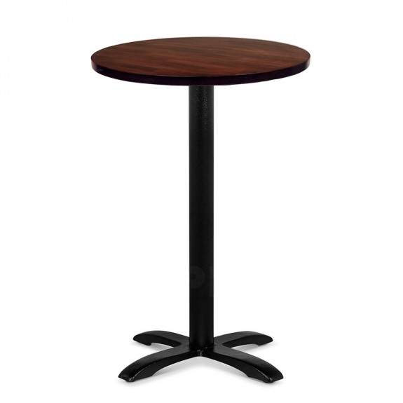 Alvina Modern Bar Table Round Solid Timber Top Black Legs