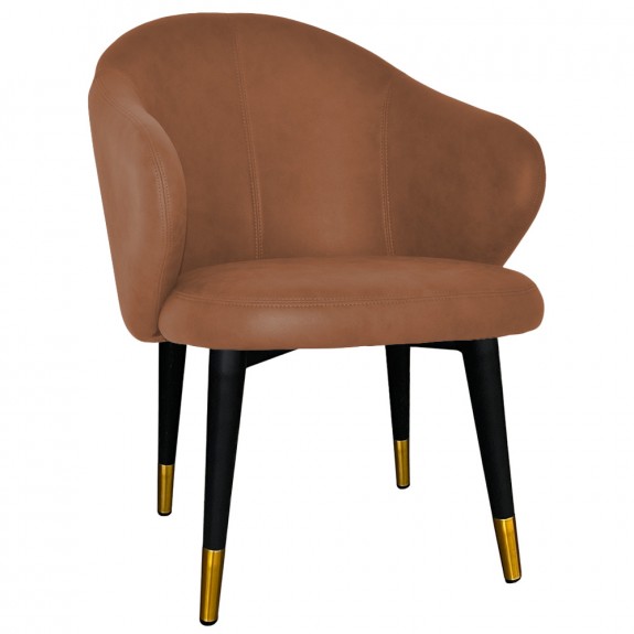Ariel Arm Chair Black Brass Legs