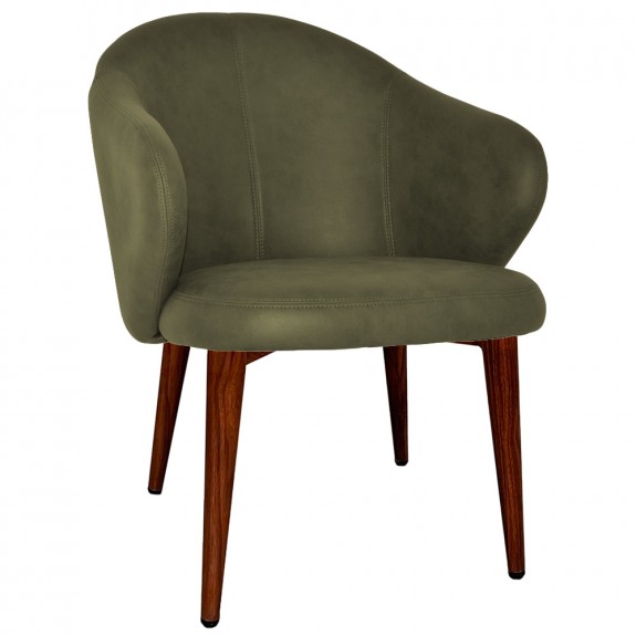 Ariel Arm Chair Walnut Steel Legs
