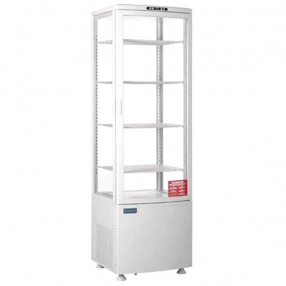 CB509-A Polar C-Series Curved Door Display Fridge White 235 Litre