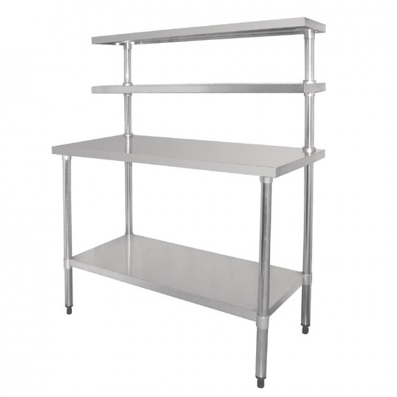 CC359 Vogue Table with Gantry Shelf Stainless Steel - 1500(h) x 1200(w) x 600mm(d)