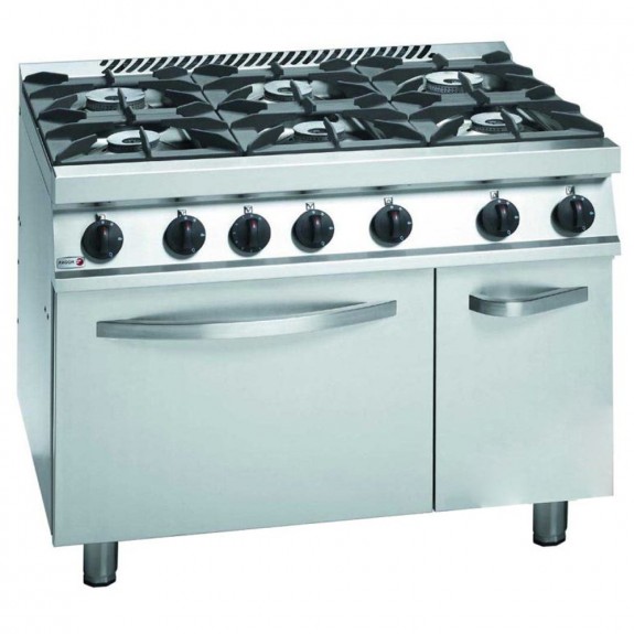 Fagor 700 series natural Gas 6 Burner With Gas Oven and neutral Cabinet under CG7-61H