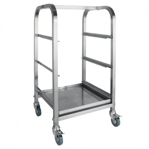 CL269 Vogue Glass Racking Trolley 3 Tiers for 350x430mm 14x17" Baskets