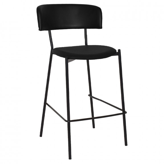 Clara Bar Stool Black Frame with Upholstery 77cm