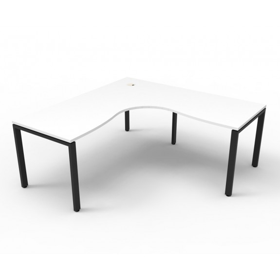 Deluxe Rapid Infinity 1 Person Single Sided Profile Leg Corner Workstation D-IPLCWS1P1515 NW/BL-1515