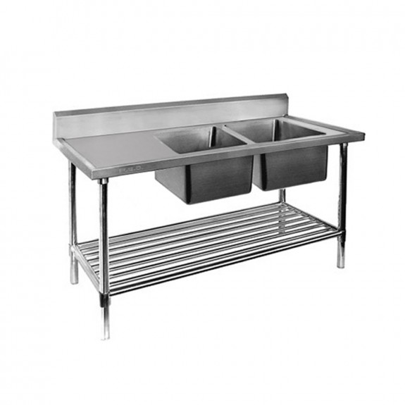 DSB6-1800R/A FED Double Right Sink Bench With Pot Undershelf DSB6-1800R/A