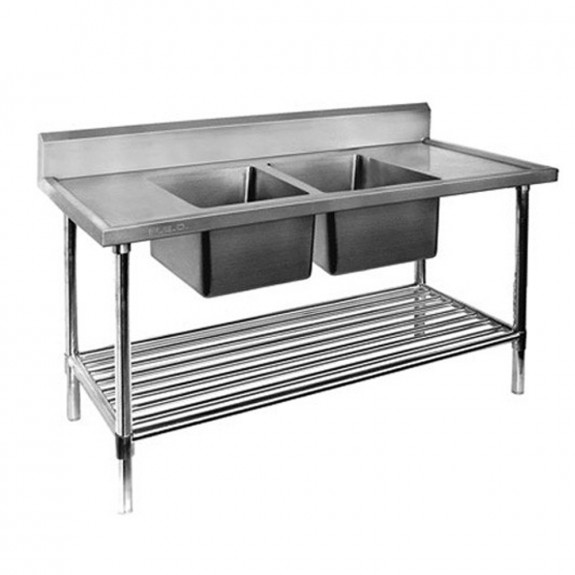 FED Double Centre Sink Bench with Pot Undershelf DSB7-1200C/A-1