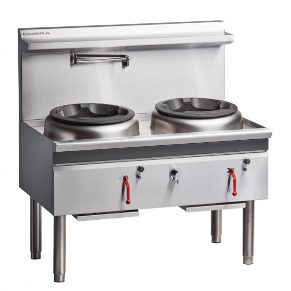 DT552-P Cobra CW2H-CC Gas Waterless Wok 600mm - 2 Hole Chimney Burner - LPG / Propane