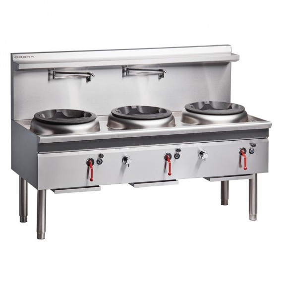 DT555-P Cobra CW3H-CCC Gas Waterless Wok 600mm - 3 Hole Chimney Burner - LPG / Propane