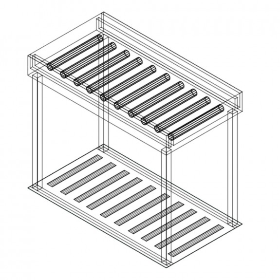 Fagor Stainless Steel Rolling Table for 3 Baskets MR3C