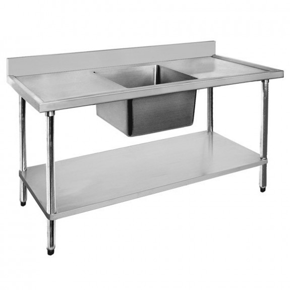 FED Economic 304 Grade SS Single Sink Benches 1800x700x900 with 610x400x250 sink 1800-7-SSBC