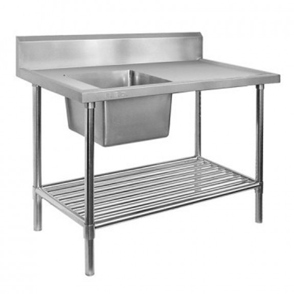 FED Single Left Sink Bench & Pot Undershelf SSB6-1200L/A