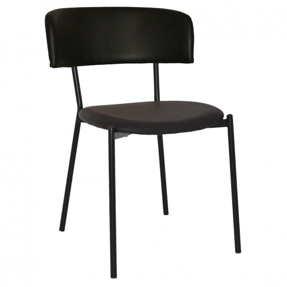 Fior Black Frame Dining Chair Fully Upholstered