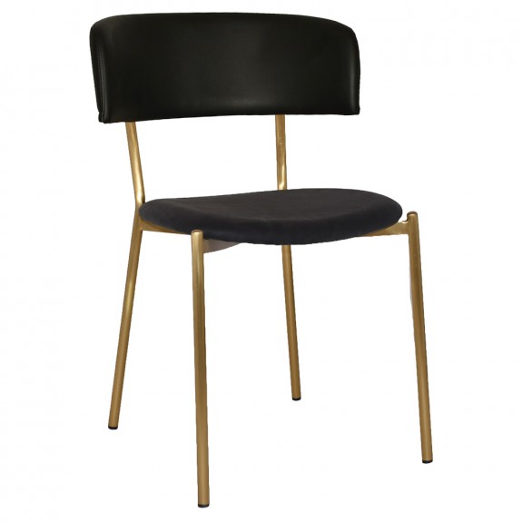 Fior Brass Frame Dining Chair Fully Upholstered