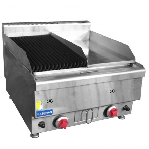 Gasmax Benchtop Combo 1/2 Char & 1/2 Griddle - JUS-TRGH60E