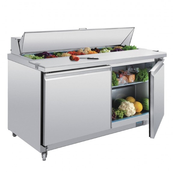 GD883-A Polar U-Series Double Door Prep Counter Fridge 527 Litre