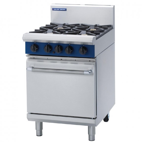 GE824-N Blue Seal 600mm Gas 4x Burner Static Range - Natural Gas