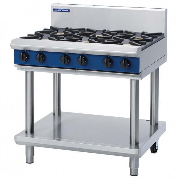 GE832-N Blue Seal Evolution Cooktop 6 Open Burners 900mm on Stand - Natural Gas Gas