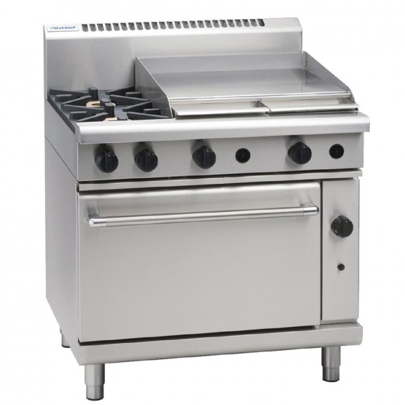 GE870-N Waldorf 900mm Gas Static Range with 2x Burners & 600mm Griddle - Natural Gas