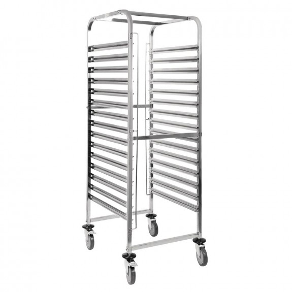 GG499 Vogue Gastronorm 2/1 Racking Trolley (15 Level)