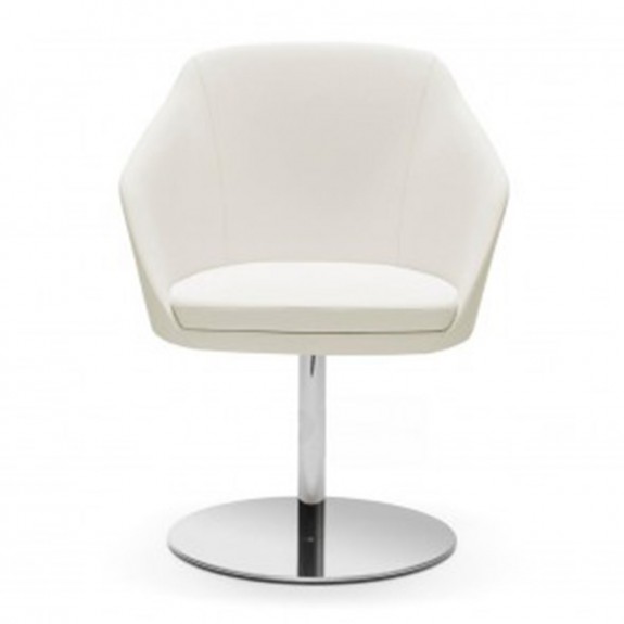 Karenlene Swivel Chair Stylish Midback Round Stainles Steel Base