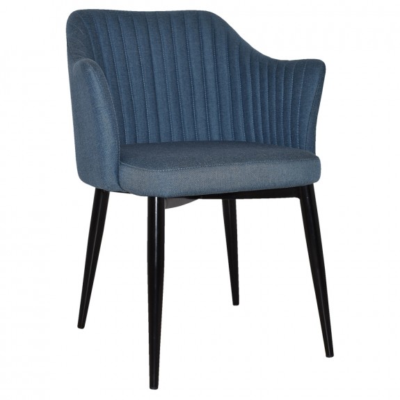 Lavinia Occasional Arm Chair Slim Black Steel Legs