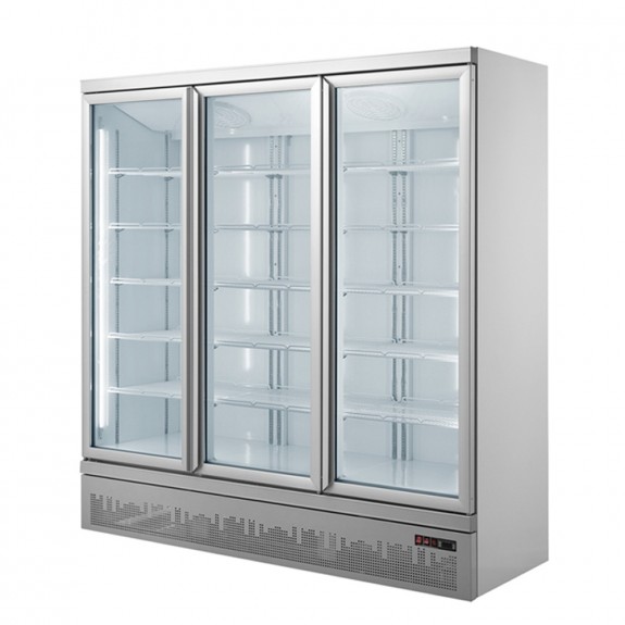 LG-1500GBM FED Triple glass door colourbond upright drink fridge bottom mounted - LG-1500GBM
