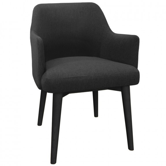 Virgie Upholstered Chair with Arms - Dark Grey