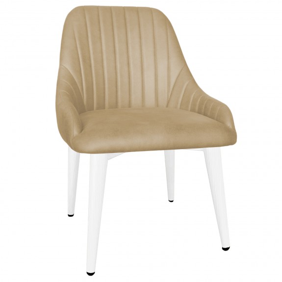 Livia Side Chair White Steel Legs