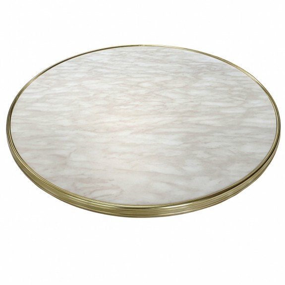 Marble Style Table Top - Vintage Brass Edge - Limited Edition