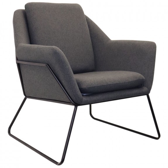 Melina Upholstered Reception Chair with Sled Base