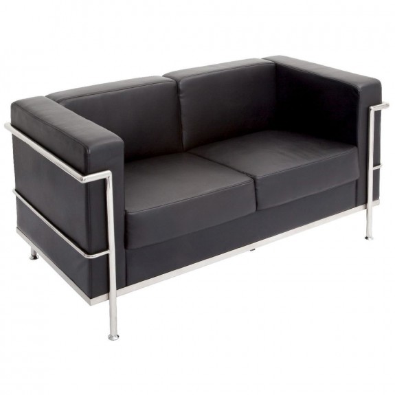 Modern Executive Lounge Two Seater Sofa, Apex Leather Sofa