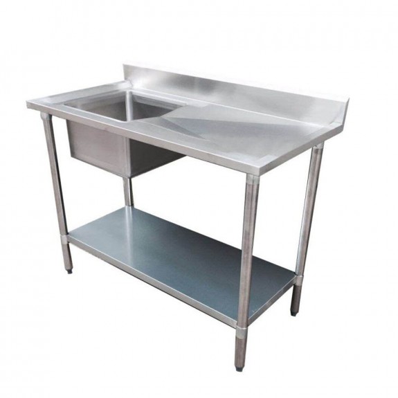 FED Economic 304 Grade SS Left Single Sink Bench 1200x700x900 with 400x400x250 sink 1200-7-SSBL