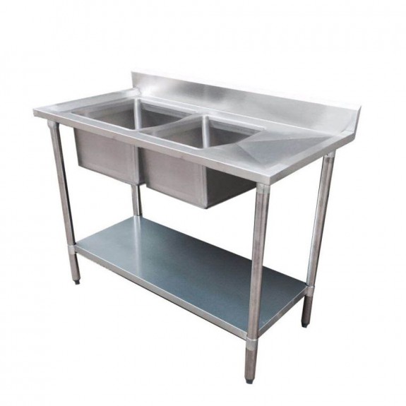 Modular Systems Economic 304 Grade Stainless Steel Double Sink Benches 700mm Deep