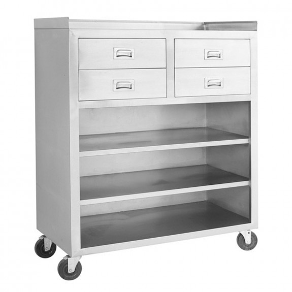 MS116 Mobile cabinet with 4 Drawers and 3 Shelves