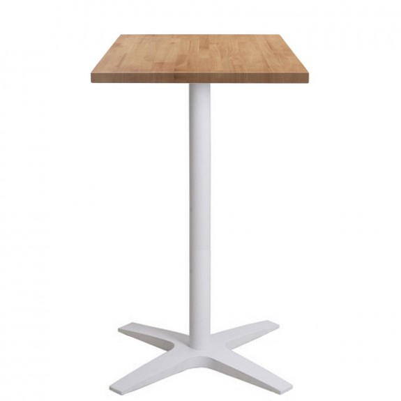 Franziska Bar Table Solid Wood Top White Base