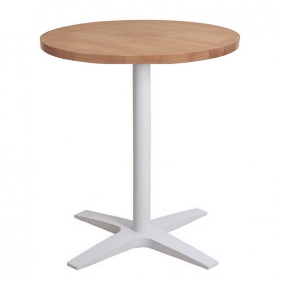 Franziska Round Dining Table with White Cast Iron Base