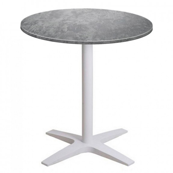 Franziska Round Outdoor Table with White Cast Iron Base