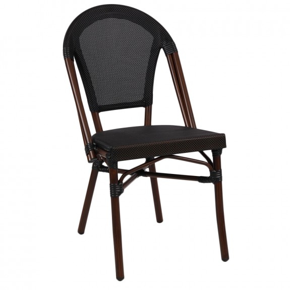 French Outdoor Chair with Fabric Seat