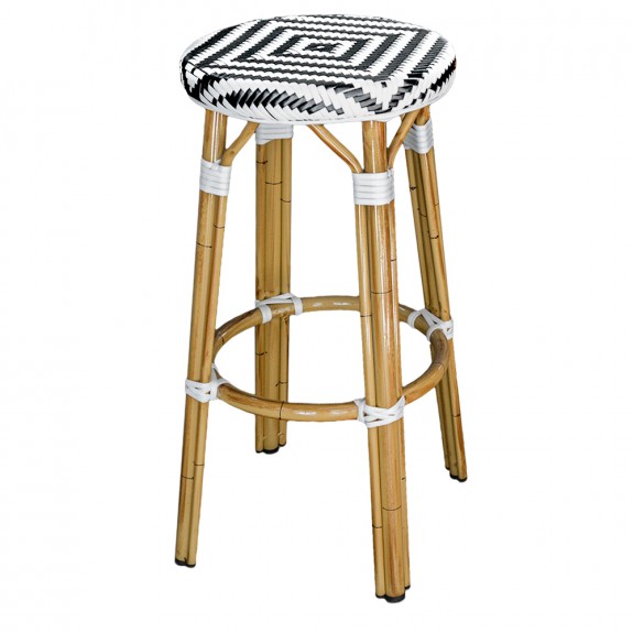 Chevron Wicker Outdoor Bar Stool Stackable